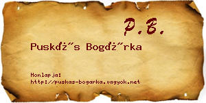 Puskás Bogárka névjegykártya