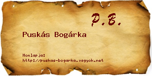 Puskás Bogárka névjegykártya